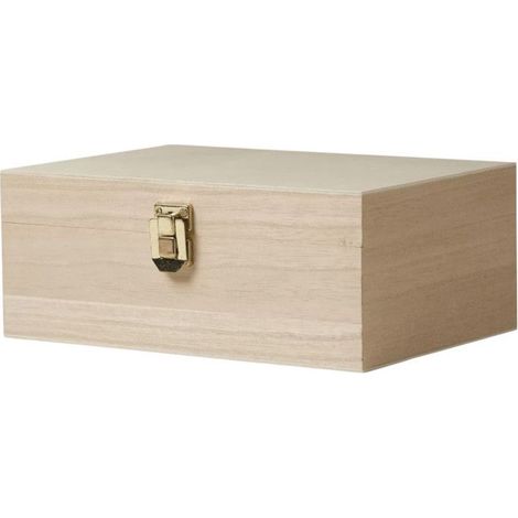 Boîte pour sachets de thé - 4 compartiments - Bois - A décorer - 20x14cm