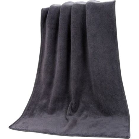 Toalla de microfibra para el cabello, de secado rápido, alta absorción, suave, para adultos y niños, gris. (1/5)