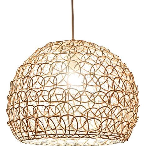 Suspension Lampe, Pendentif Tissage Vintage Lampe, Tissé À La Main En Bambou Abat, Salon Chambre Hauteur Réglable Lustre de Plafond, 25 cm (1/4)