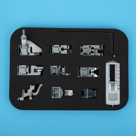 11 accessoires multifonctionnels pour machine à coudre électrique domestique, dont un pied presseur pour tricot (modèle 505A). (1/5)