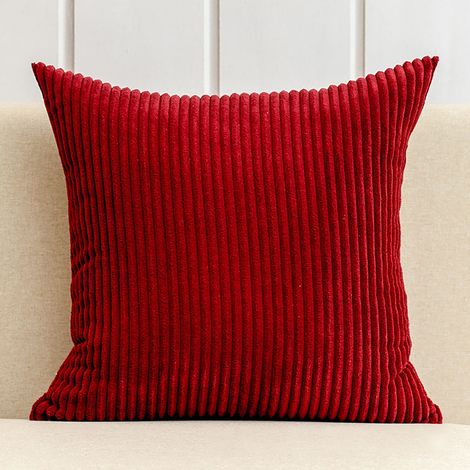 Coussin Décoratif - Housse de Coussin en Polyester Gris Rayé - 55 x 55 cm - Pour Salon Chambre - Lot de 2