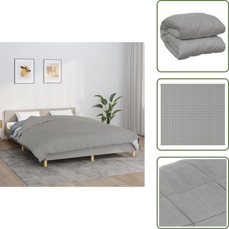 Couverture lestée Gris 220x240 cm 15 kg Tissu - Couverture Lestée - Couverture Poids - Literie - Sommeil Profond - Relaxation (1/5)