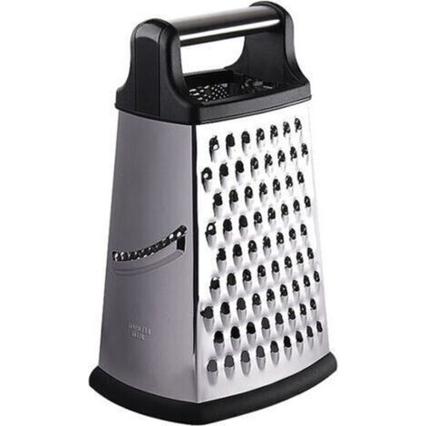 Râpe à légumes multifonction, 4 côtés INOX pour râper grossièrement et finement fruits, légumes et fromage, passe au lave-vaisselle (1/5)