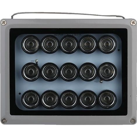 Außenbeleuchtung für CCTV-Überwachungskameras, 850 nm Infrarotlicht mit Nachtsicht, wasserdichtes Aluminiumgehäuse (IP66), automatischer Sensor, Reichweite 20 bis 30 m (12 V) (1/5)