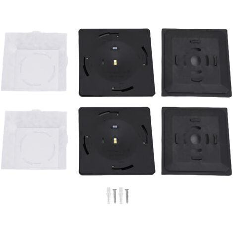 Pair 2 Pack Éclairage Solaire pour Poteaux LED Chaud et Blanc Étanche Alimenté par Énergie Solaire pour Terrasse Porche Noir- (1/5)