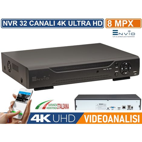 NETWORK VIDEO RECORDER NVR 32 CANALI 8MP 4K ULTRA HD ANALISI INTELLIGENTE P2P H.265AI (1/2)