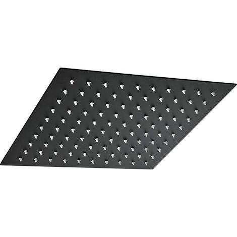 Milano Preto 300mm Square Ultra Thin Fixed Rainfall Shower Head (1/3)