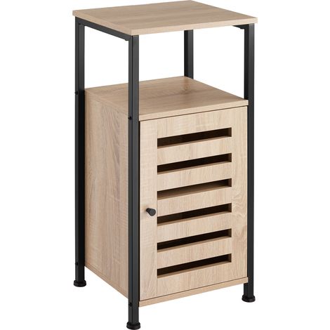 Armoire d'appoint en panneau de fibres 38,5x31,5x81 cm bois clair (1/5)