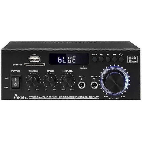 Amplificateur stéréo Bluetooth AK45 Pro, puissance maximale de 400 W, récepteur stéréo home cinéma 2.0 canaux - Prise standard américaine (1/5)