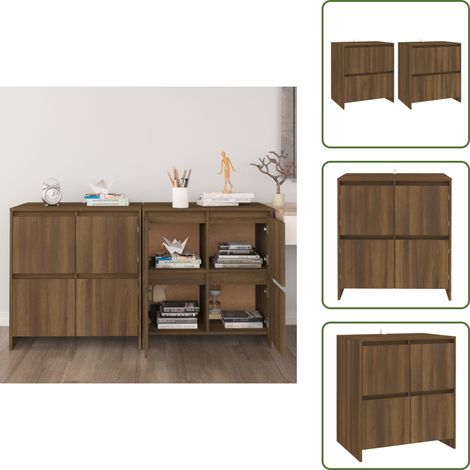 Credenze per casa - vidaXL Credenze 2 pz Rovere Marrone 70x41x75 cm in Legno Multistrato - Credenze con ante