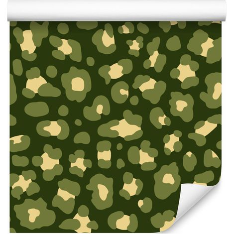 Papel pintado de cuero verde oliva, amarillo y lima para salón y dormitorio 50x1000 (1/5)