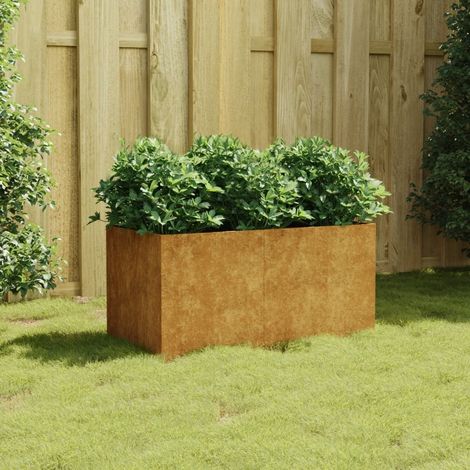 Jardinière Acier Corten 40 X 80 X 40 cm. Aspect Rouille, Très tendance. Jardin, Patio, Balcon (1/5)