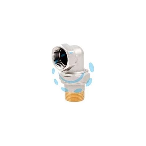 RACCORDO CURVO A 3 PEZZI IN OTTONE NICHELATO CON O-RING ART.162 - F 1-1/4"