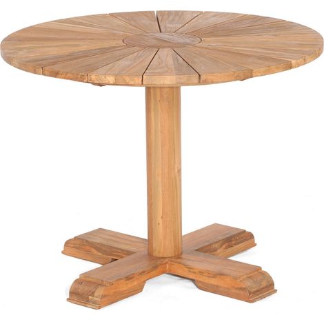 Sonnenpartner Solis Gartentisch rund Teakholz Old Teak Tisch Esstisch Ø 100 cm