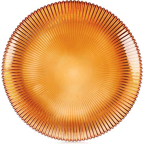 Plato de postre de cristal ámbar 21 cm (1/4)