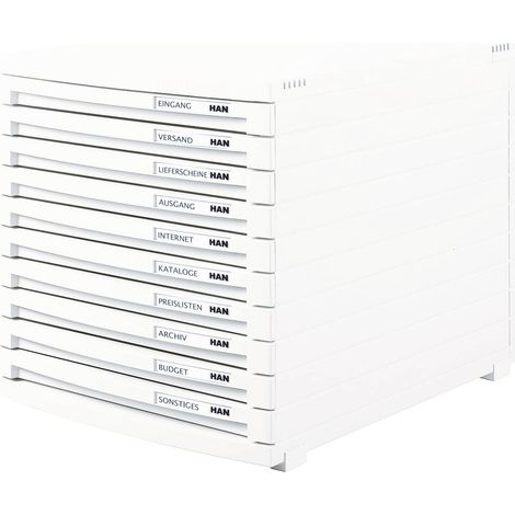 HAN CONTUR 1510-12 Cassettiera Bianco DIN A4, DIN B4, DIN C4 Numero cassetti: 10
