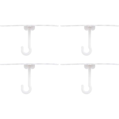 Crochet de plafond pour moustiquaire, 4 pièces en plastique blanc (1/5)