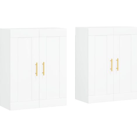2 pcs Buffet，Bahut， Armoires murales blanc bois d'ingénierie CFW94408 (1/5)