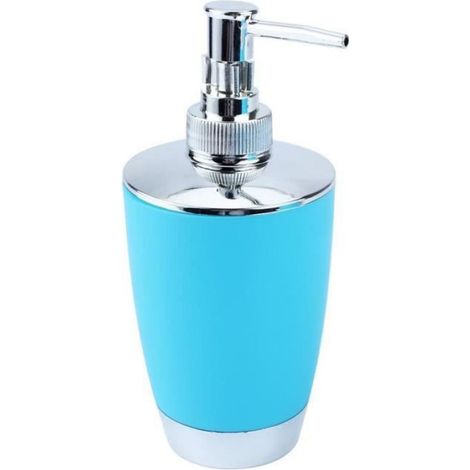 Accessoires Salle De Bain - Ensemble 6 Pièces - Distributeur De Savon Porte-Gobelet Porte-Brosse À Dents Poubelle Pot À Soupe Brosse WC - Résine - Bleu (1/4)