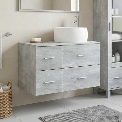 Beyamis Ensemble de meubles de salle de bain 2 pièces Gris béton (1/5)