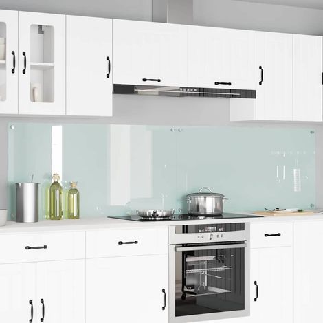Küchenrückwand 2 pcs Weiß 120 x 60 cm Gehärtetes Glas (1/5)