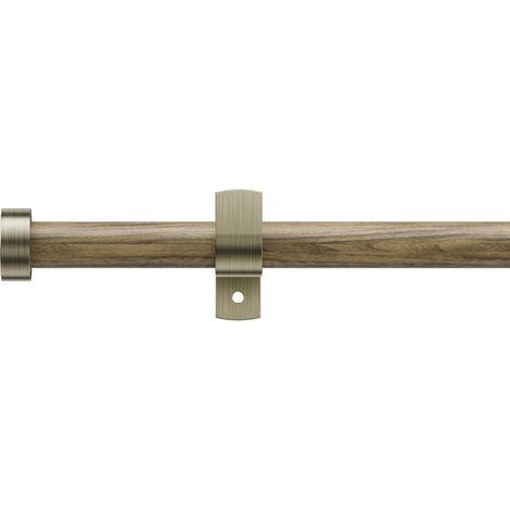 Tringle à rideaux extensible 76-280cm, tringle à rideaux en bois grain de diamètre 19mm avec embouts décoratifs pour rideaux à œillets, tringles décoratives pour fenêtres de chambre à coucher (1/5)