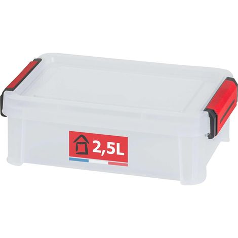 SUNDIS Clip’N Store, boîte de rangement plastique avec couvercle 2,5L (1/5)