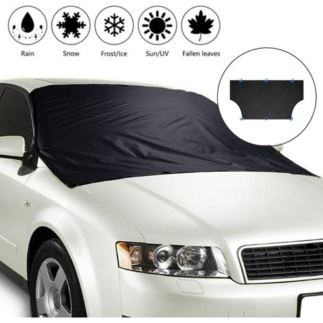 Housse Pare-brise - Imperméable Polyester - Protection Neige Verglas Gel UV - Pour Voiture Camion SUV - Taille Unique (1/5)