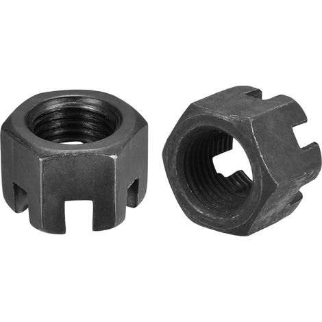 Écrou Hexagonal Fendu M16x1,5mm Noir 8 Pièces (1/5)