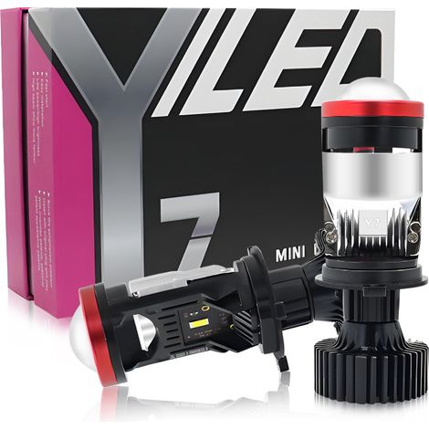 Y7D LED-Autoscheinwerfer, Doppellinse, superhell, H4, integriertes Fern- und Abblendlicht, modifiziertes Auto (1/4)