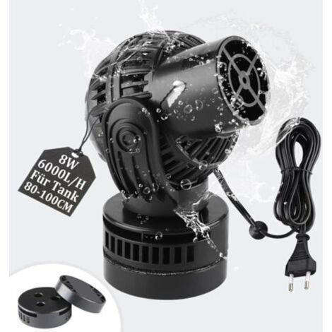 Pr Wavemaker Brewing Pump 6000L/H 8W 80100cm Wave Pump 360° Rotating Motion Pump for Fresh and Saltwater Wave Aquariums with Black Magnet (1/4)