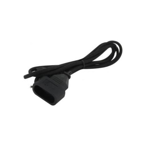 CHACON SCHWARZE TEXTILVERLÄNGERUNG 6A - 1,5M. SCHWARZER STECKER 66110 (1/5)