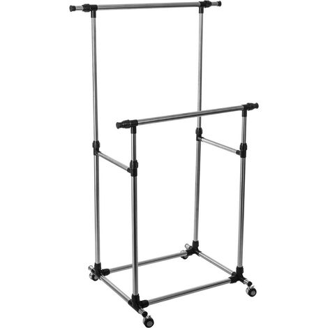 5five Porte-vêtements double extensible noir acier inoxydable (1/10)