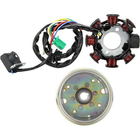 Bobina statore per generatore a magnete a 8 poli, adatta per scooter GY6 125-150cc, accessorio per ATV -Crezuo