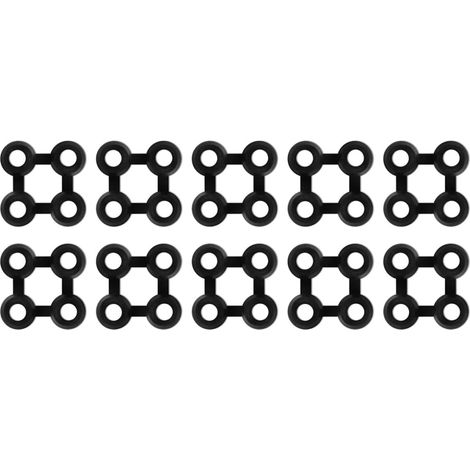 Connecteurs pour tapis en caoutchouc annulaire, lot de 10, caoutchouc noir