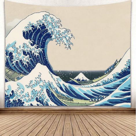 (130 X 150 Cm) Vague Toile De Fond Tapisserie Kanagawa Surf Maison Suspendu Tissu Toile De Fond Dcoration Tissu Tissu Tapisserie Imprim Tapisserie (1/5)