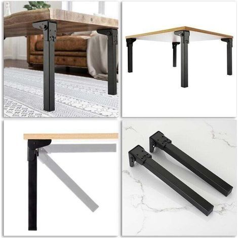 12 Zoll lange, klappbare Tischbeine aus robustem, schwarzem Metall für Möbel und Laptops (1/3)