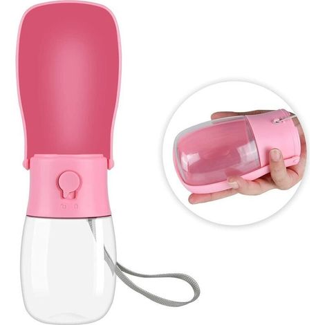 Zusammenklappbare tragbare Wasserflasche, BPA-freie Trinkflasche mit Kotbeutel-Zubehör für Hunde und Kleintiere