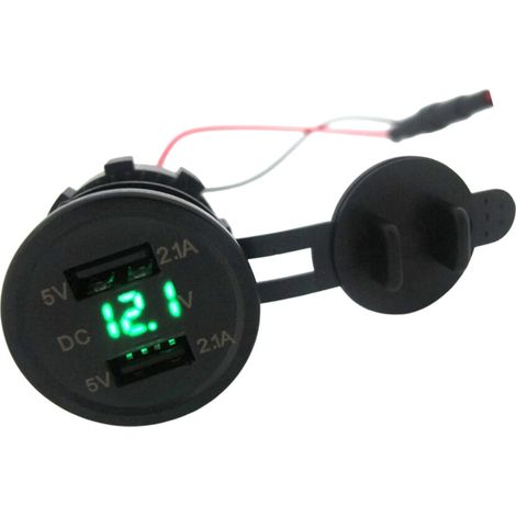 Caricabatterie per auto in alluminio resistente con display a LED e colore verde (1/2)