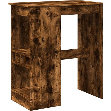 Maison Exclusive - Mesa alta con estantes madera roble ahumado 90