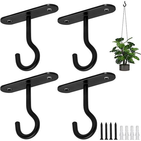 Crochets muraux multifonctionnels, adaptés pour suspendre des plantes, des suspensions lumineuses (avec messages), des carillons éoliens et 4 pots de fleurs. (1/4)