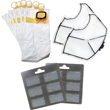 Kit Ricambi 12 Sacchetti 2 Filtri Motore 12 Profumini Compatibili Folletto VK140 VK150