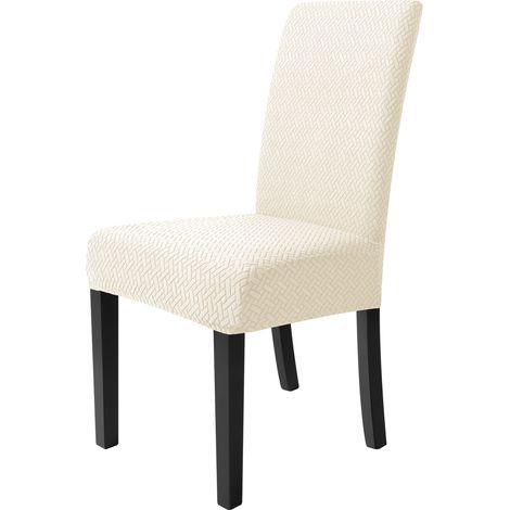 Elastischer Fleece-Sitzbezug, elegantes Webmuster, Rückenlehnenhöhe 45–55 cm, einfarbig cremefarben, ideal für dekorative Sofas im Wohnzimmer