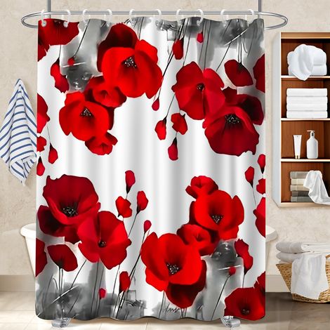 Rideau de bain imprimé polyester 180x180 léger voile de douche pour rafraîchir sa salle de bain (1/5)