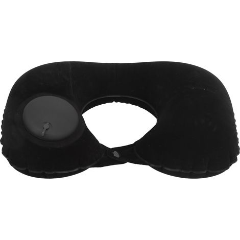 Coussin de pression gonflable en forme de U pour appui-tête souple et protection cervicale, pour voiture, bureau, avion (noir) (1/5)