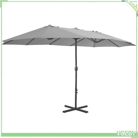 Parasol d'extérieur - FAFEICY - 44869 - double toit - 460x270 cm - poteau aluminium, 12 nervures (1/5)