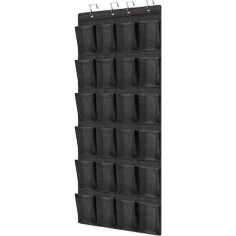 Range Chaussures Suspendu en Tissu Non Tissé Avec 24 Poches - Noir - INSFITY (1/4)