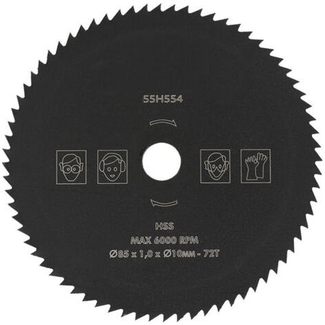 BUNTHAUS Lame de scie circulaire en acier rapide 72 dents 85 mm x 10 mm, adaptée au bois et au métal