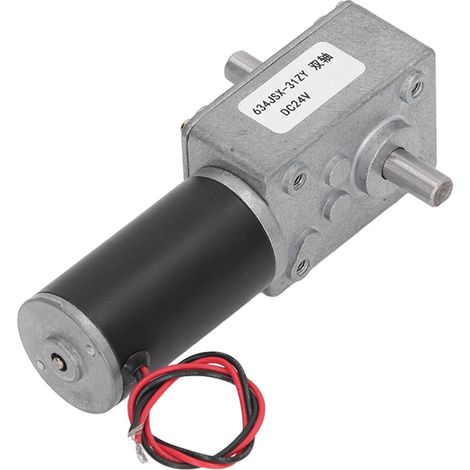 Moteur à engrenages CC micro à couple élevé, turbine de réduction de vitesse, réducteur à vis sans fin réversible autobloquant électrique, 24 V, double arbre, 30 tr/min (1/5)