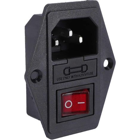 Module d'entrée IEC320 C14 à 3 broches avec fusible et interrupteur, prise d'alimentation mâle 10 A 250 V (1/5)